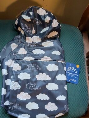 Youly Cloud Pet Raincoat Blue & White